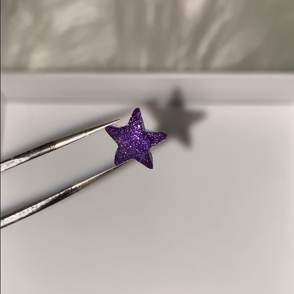 10pcs 3D Nail Charms Purple Glitter Large Stars -Made for All Lengths - Picture 1 of 12